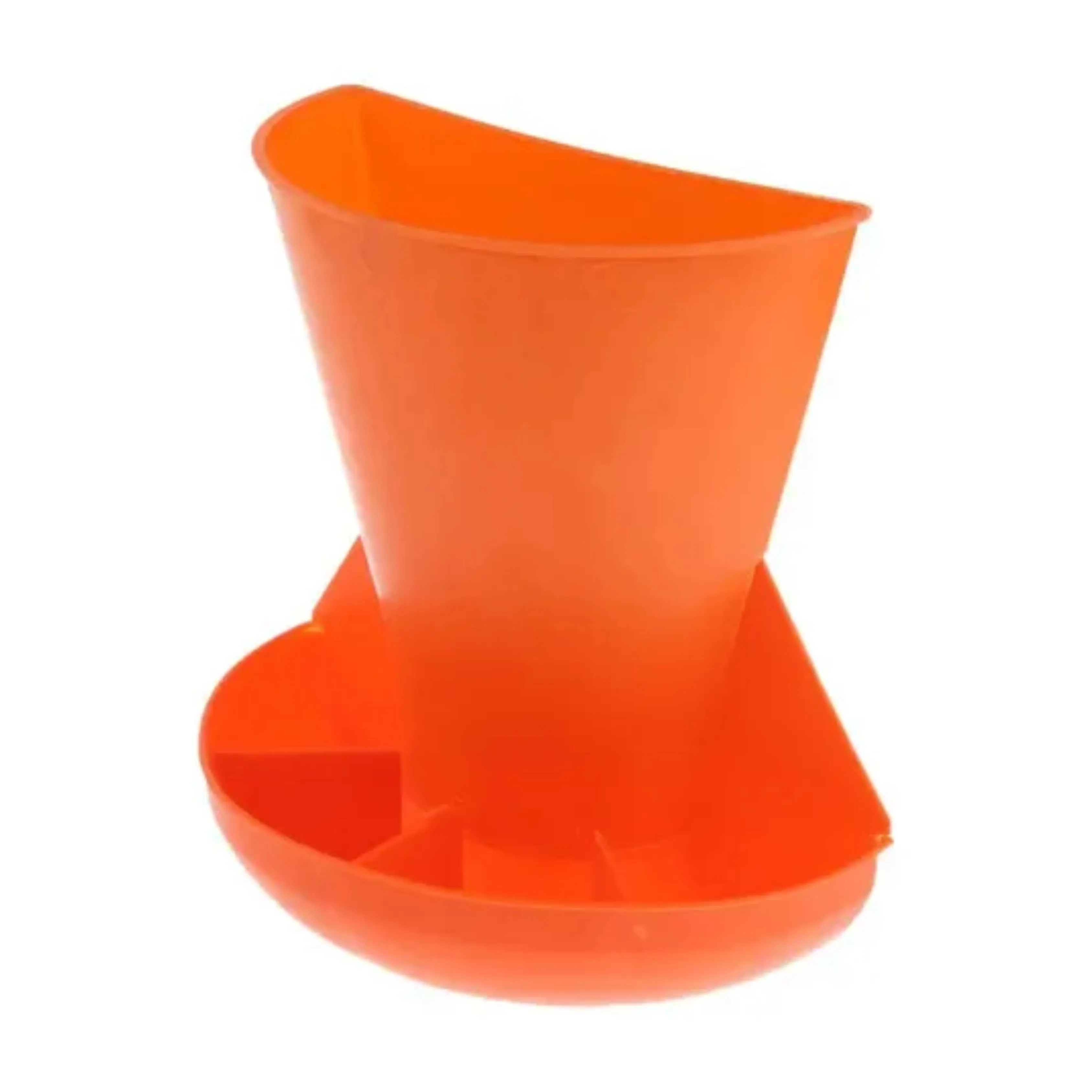 Comedero Tipo Cono de Lechón Plástico Naranja