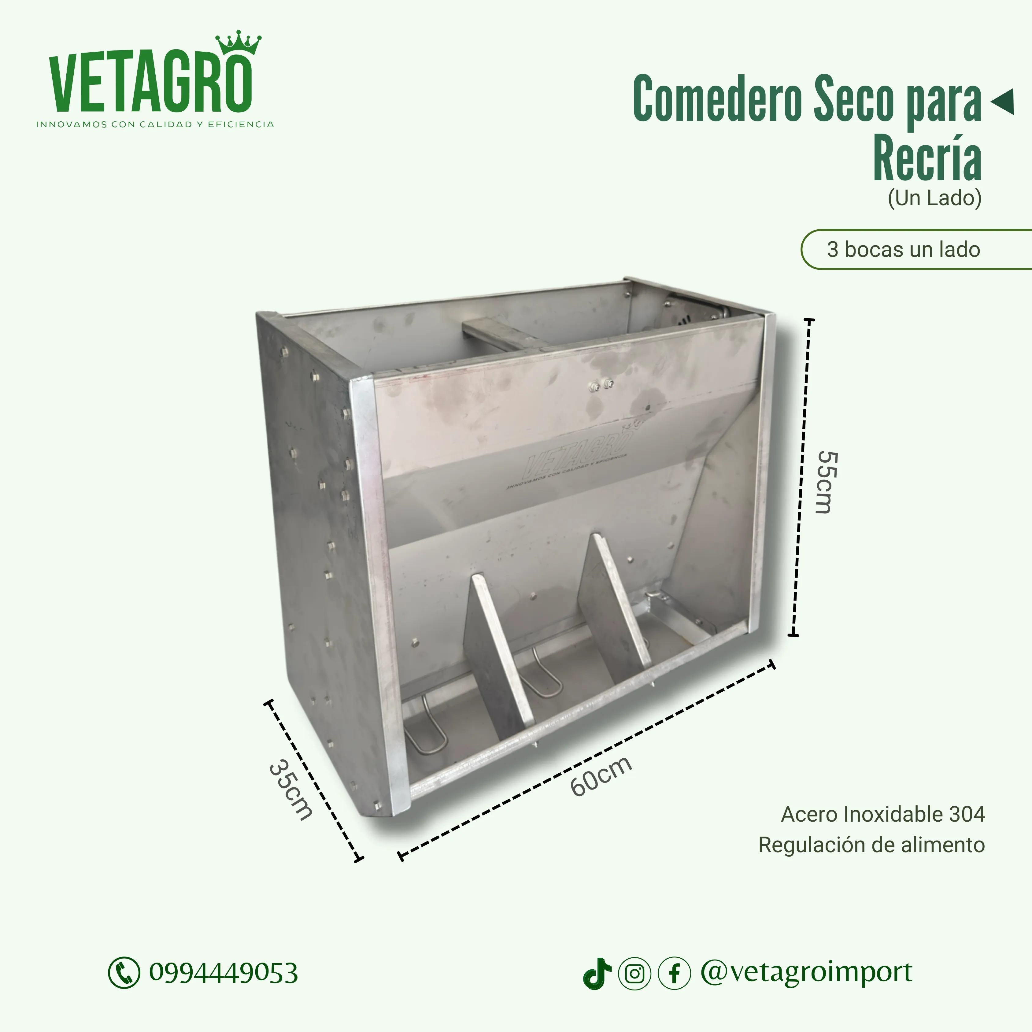 Comedero 3 Bocas un Lado