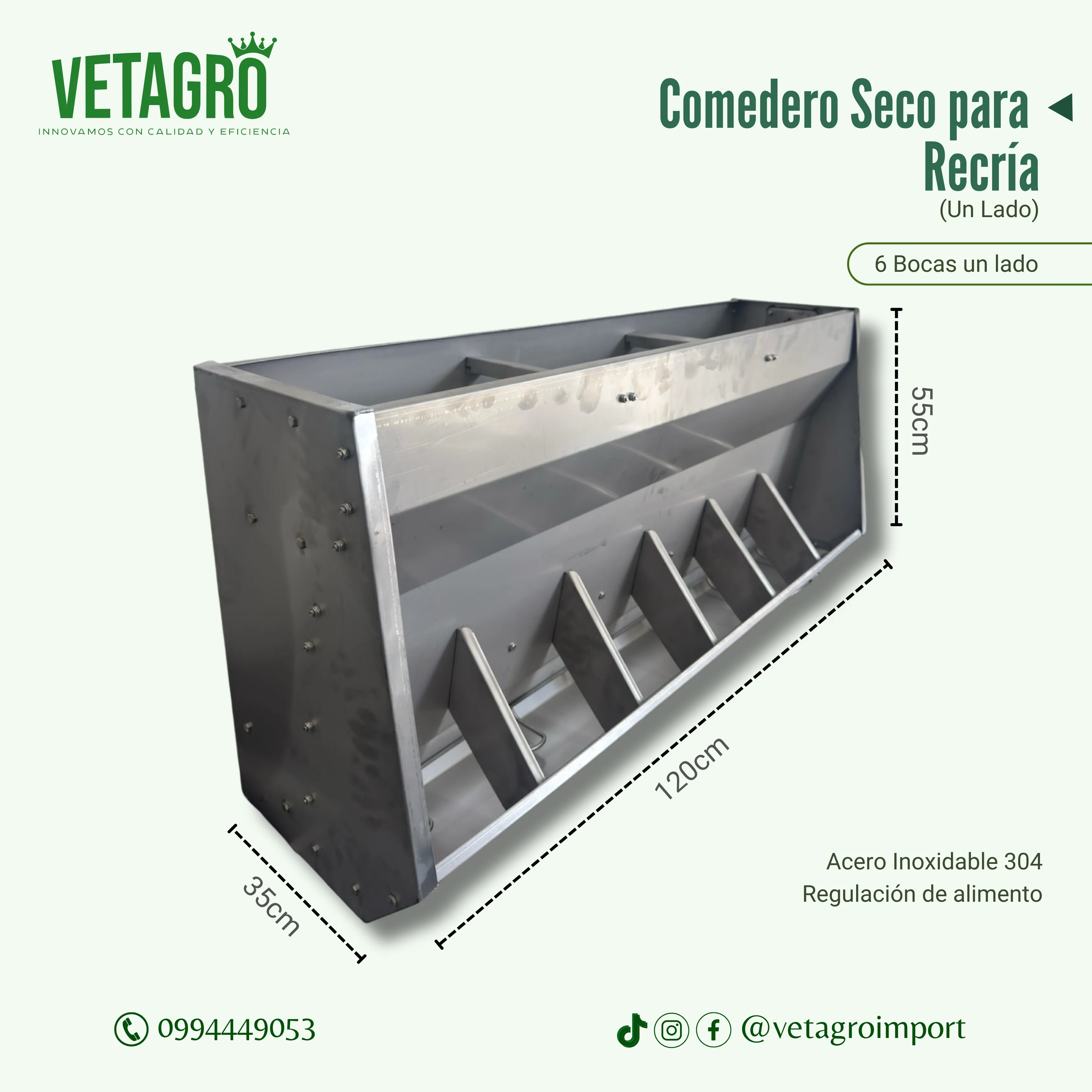 Comedero 6 Bocas un Lado