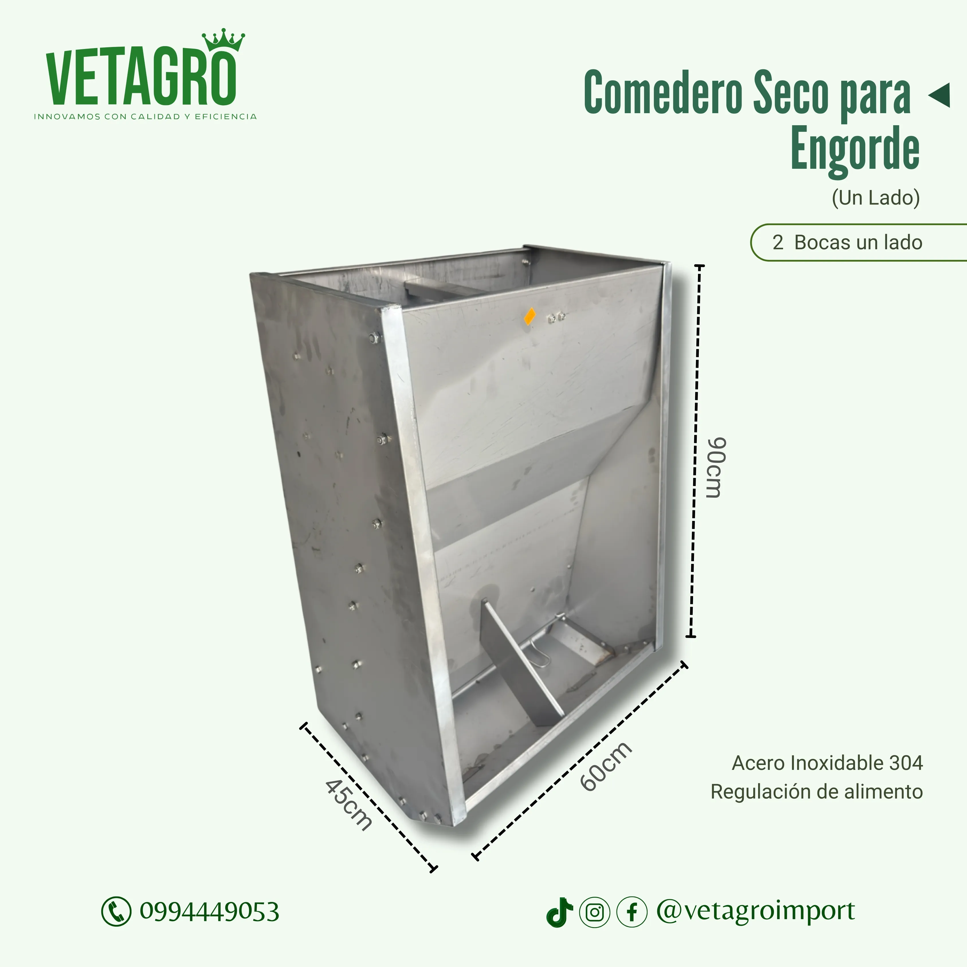 Comedero 2 Bocas un Lado