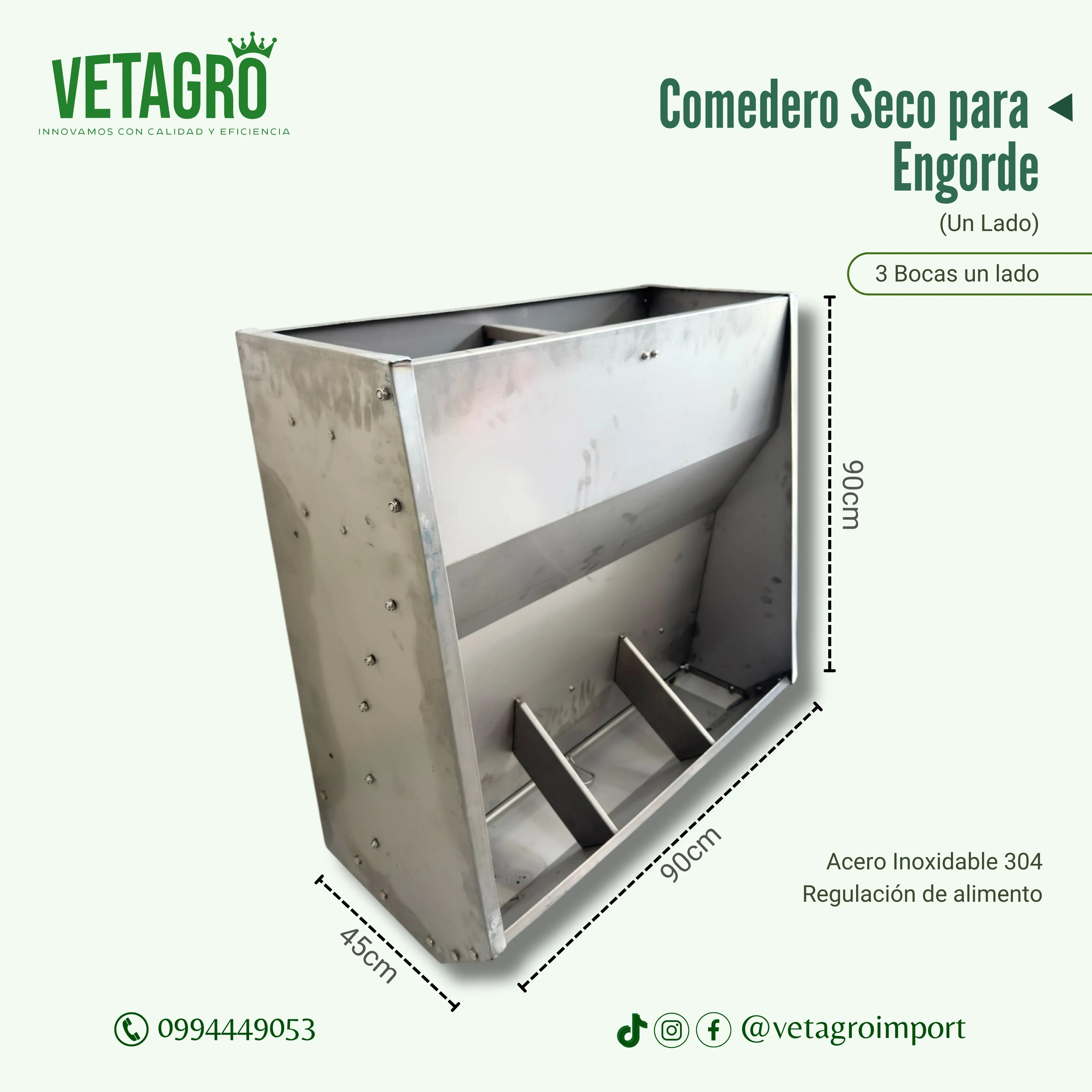 Comedero 3 Bocas un Lado