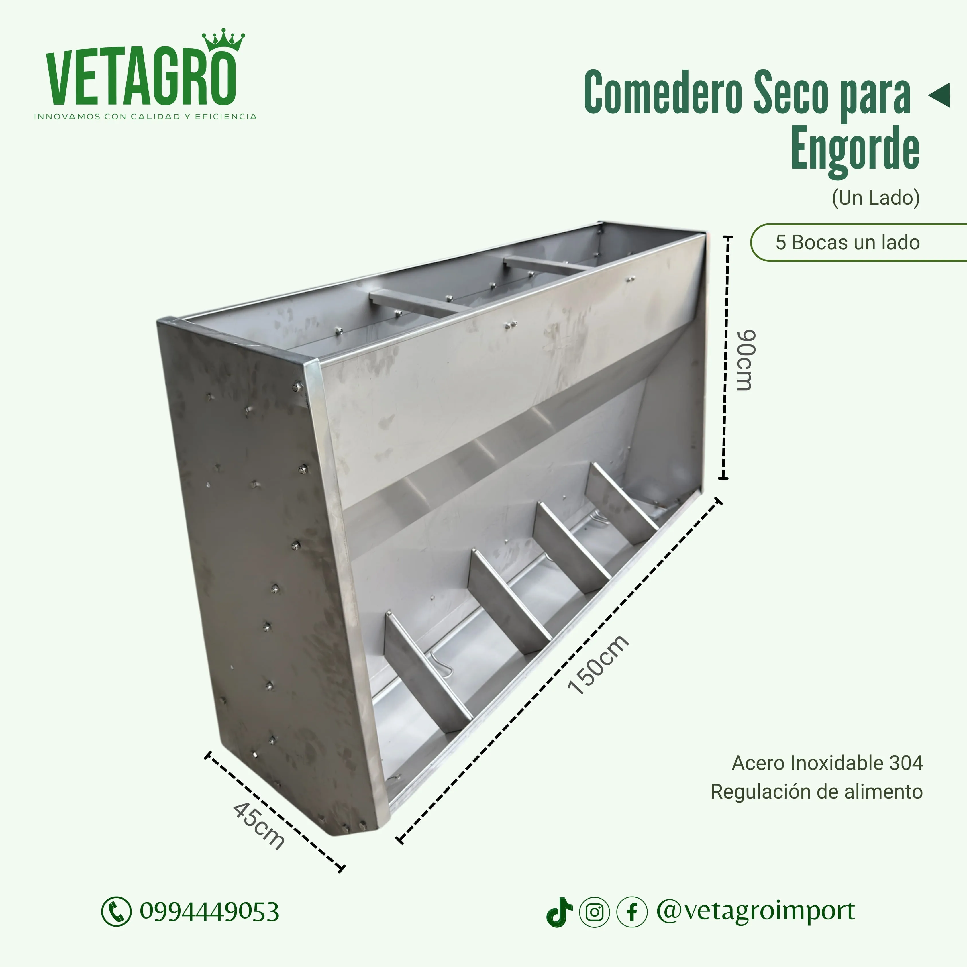 Comedero 5 Bocas un Lado