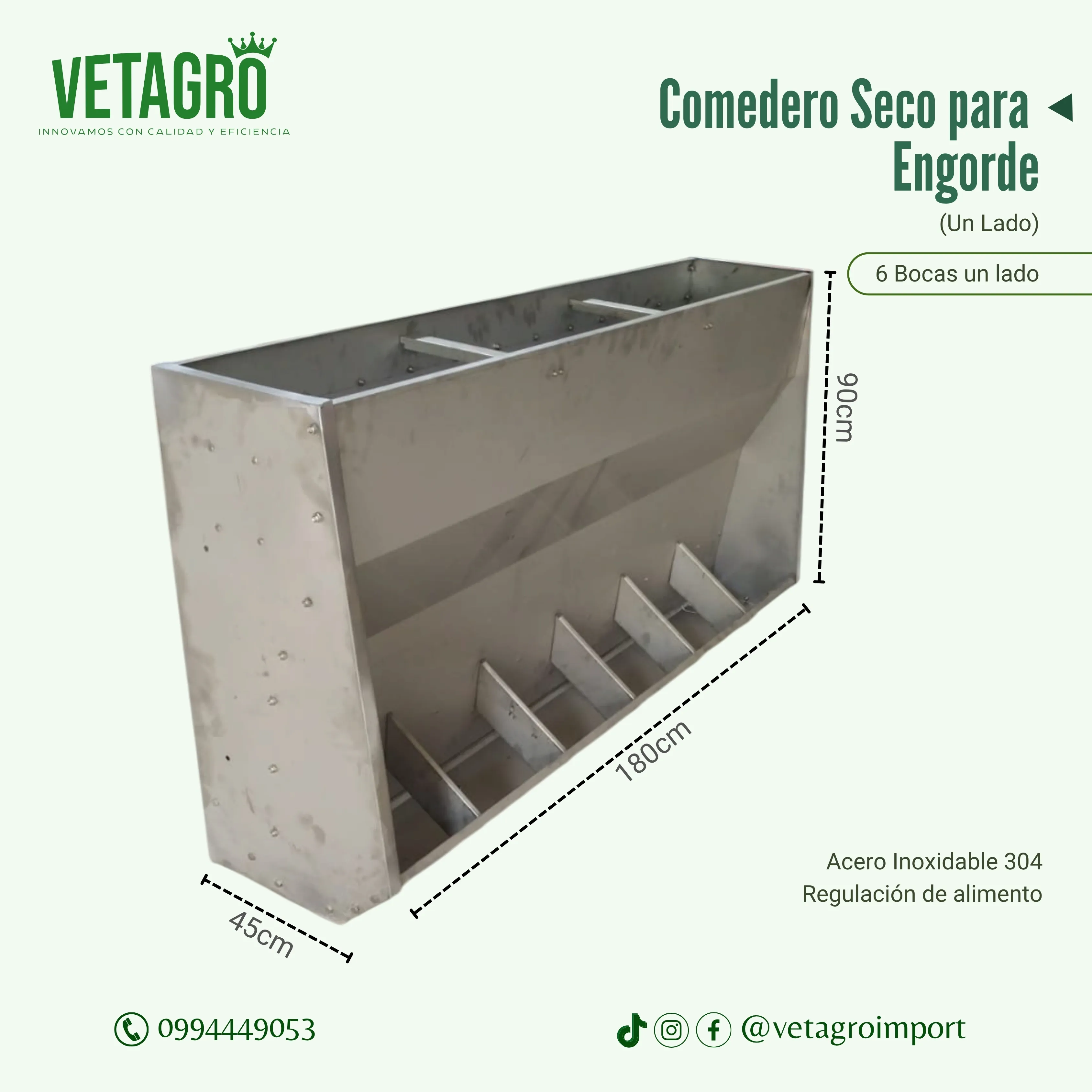 Comedero 6 Bocas un Lado